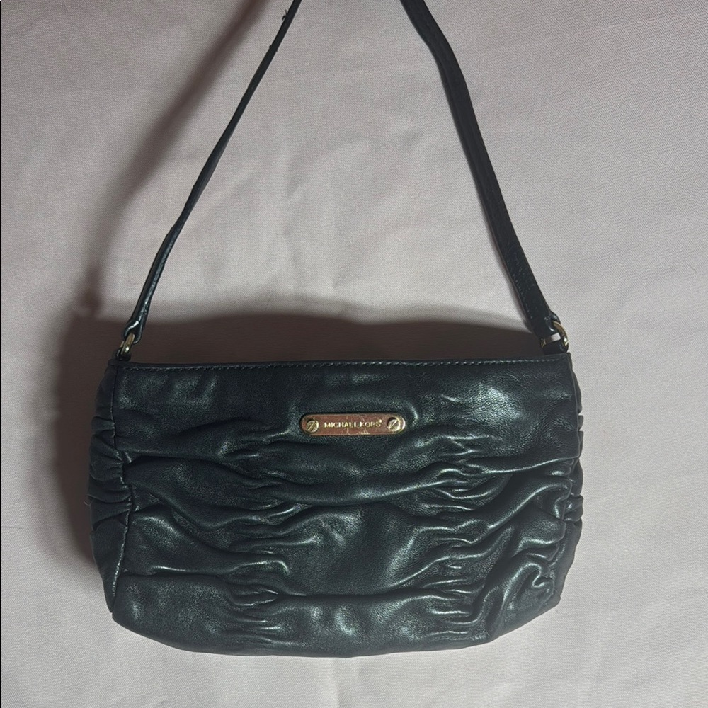 Michael Kors Black Gathered Shoulder Bag